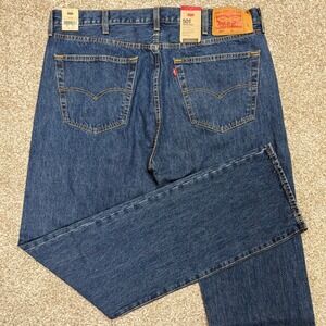 NEW Levi's 501 Original Jeans Mens 40x38 Dark Blue Straight Leg Button Fly